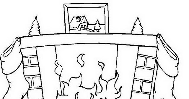 COLOREA TUS DIBUJOS: Chimenea en Navidad para colorear