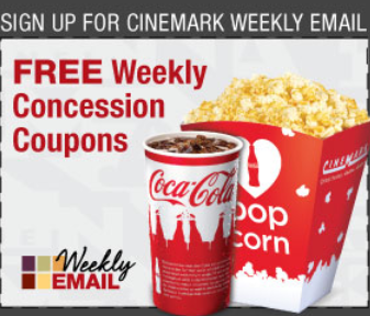 Cinemark concession coupons