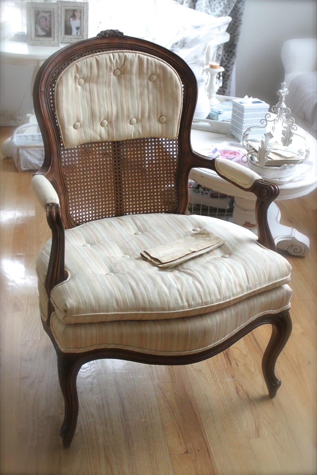 Vintage Sparkle Chic Another shabby chair redo.....