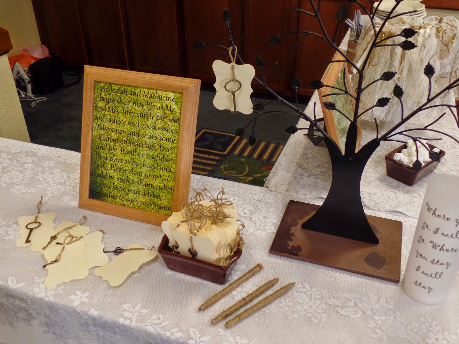 woodsy wedding key tree for marriage advice