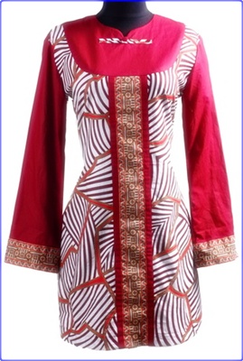 model baju batik kombinasi polosgamispestaterbaru