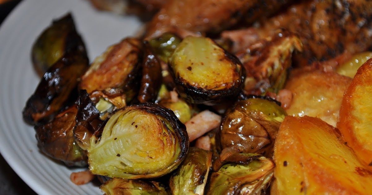 Busy Eating Roasted Brussels Sprouts with Turkey Bacon