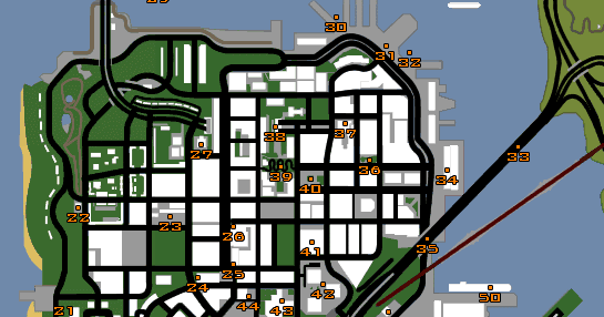 GTA San Andreas Snapshots locations in San Fierro