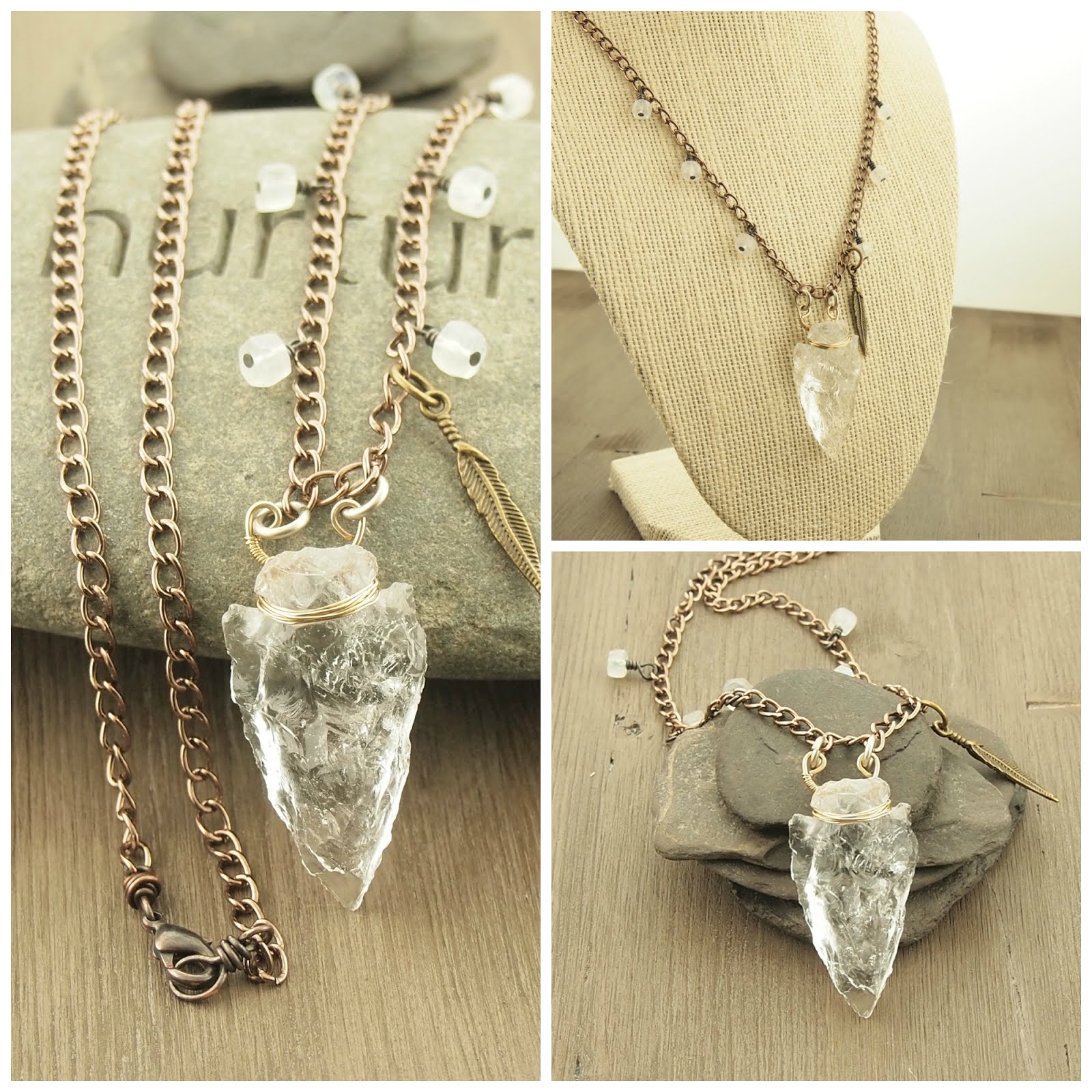 Crystal Quartz Arrowhead Necklace