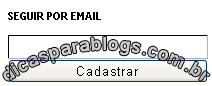 cadastrar email no blogger