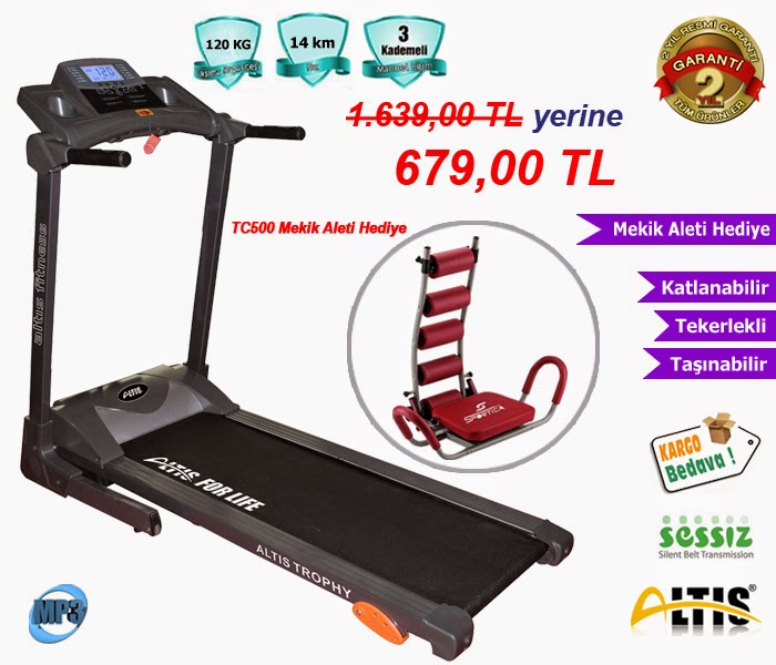 uygun kosu bandi ve fitness urunleri altis trophy 2 hp motorlu mp3 calar kosu bandi masajli mekik aleti hediye