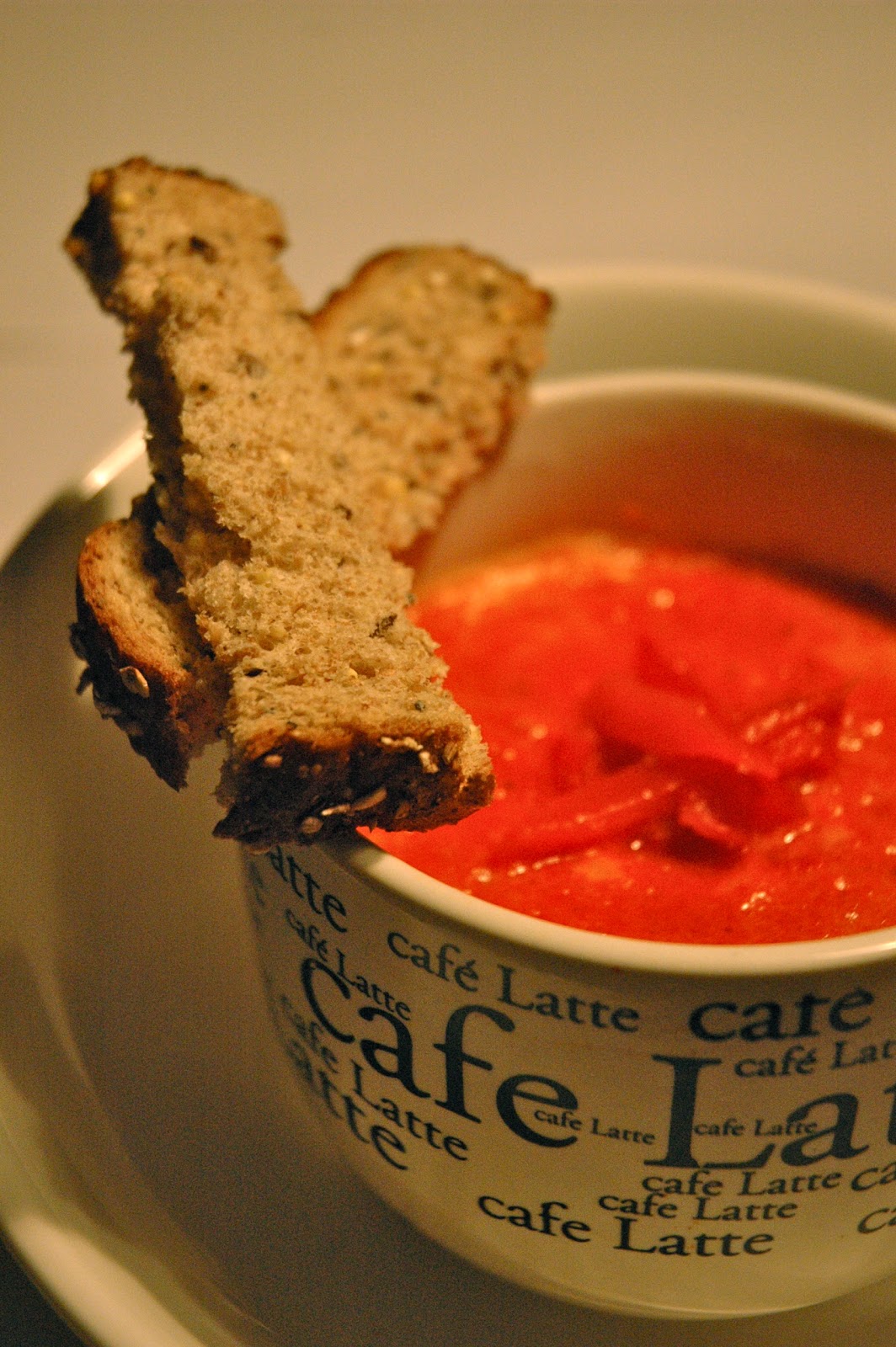The Everyday Vegetarian Roasted red pepper and ginger soup