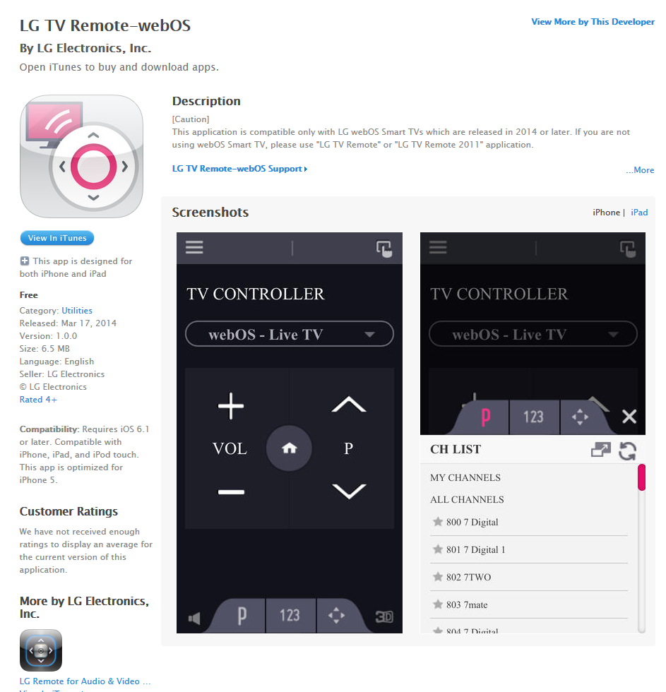 Worldwide Tech & Science LG Electronics ready with LG Remote TVwebOS