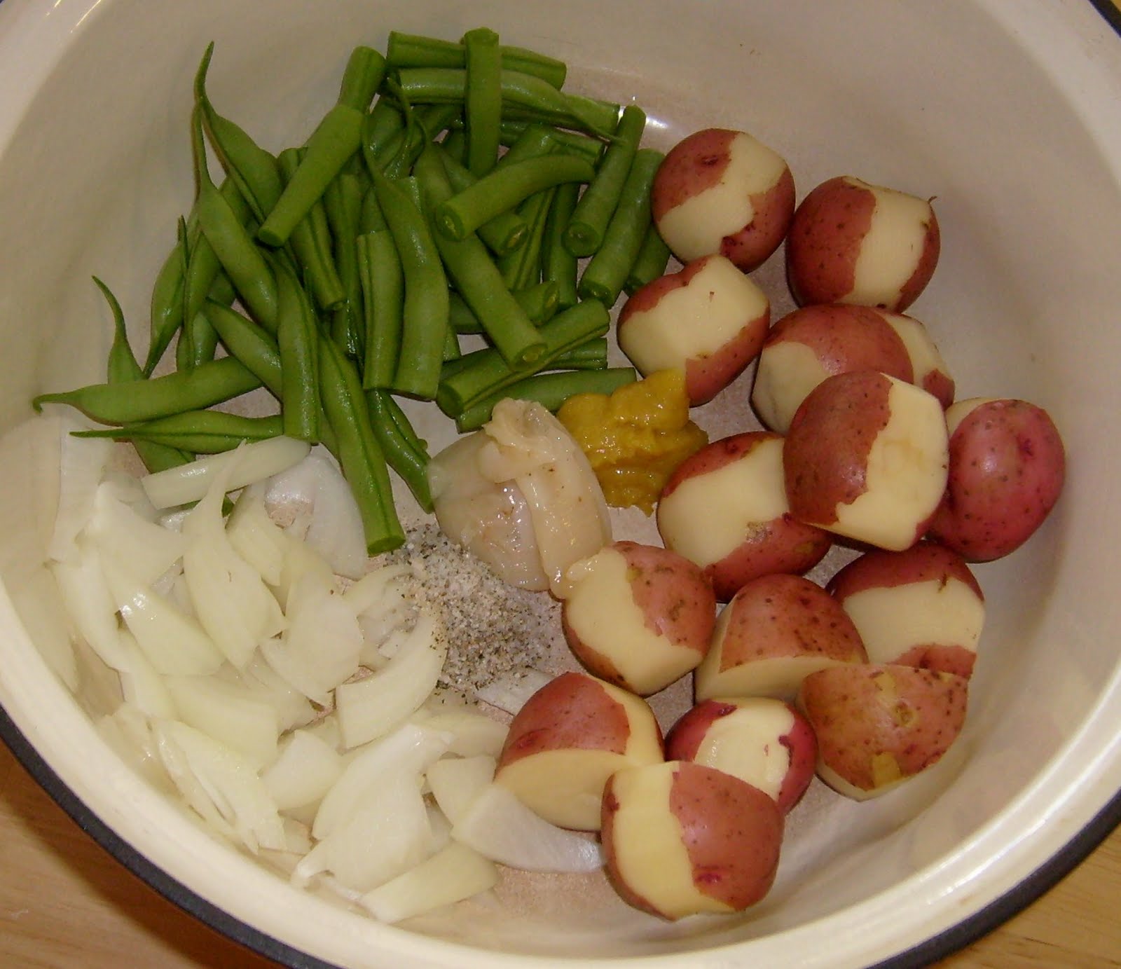 Happier Than A Pig In Mud Garden Green Beans and Baby Red Potatoes