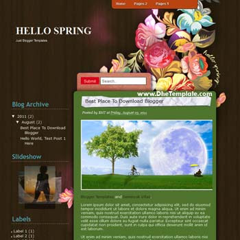 Hello Spring Blogger Template. Hello Spring template blogspot free