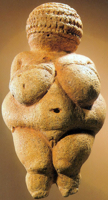 The Venus of Willendorf - dated 28,000-25,000 BCE, Oolitic limestone, found Willendorf in Austria 1908