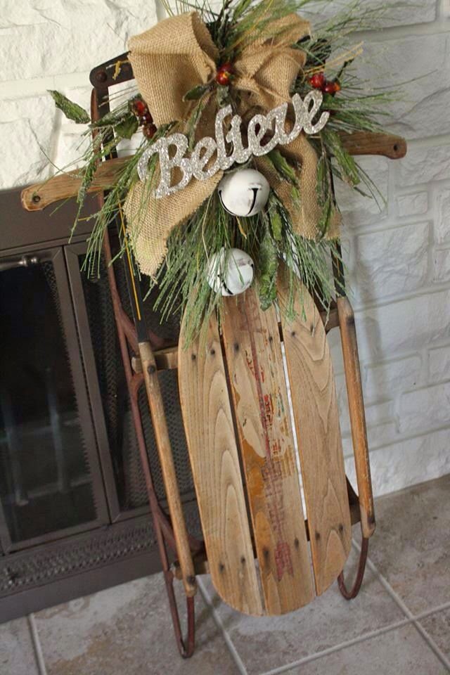Sled decorated for Christmas Christmas on The Way