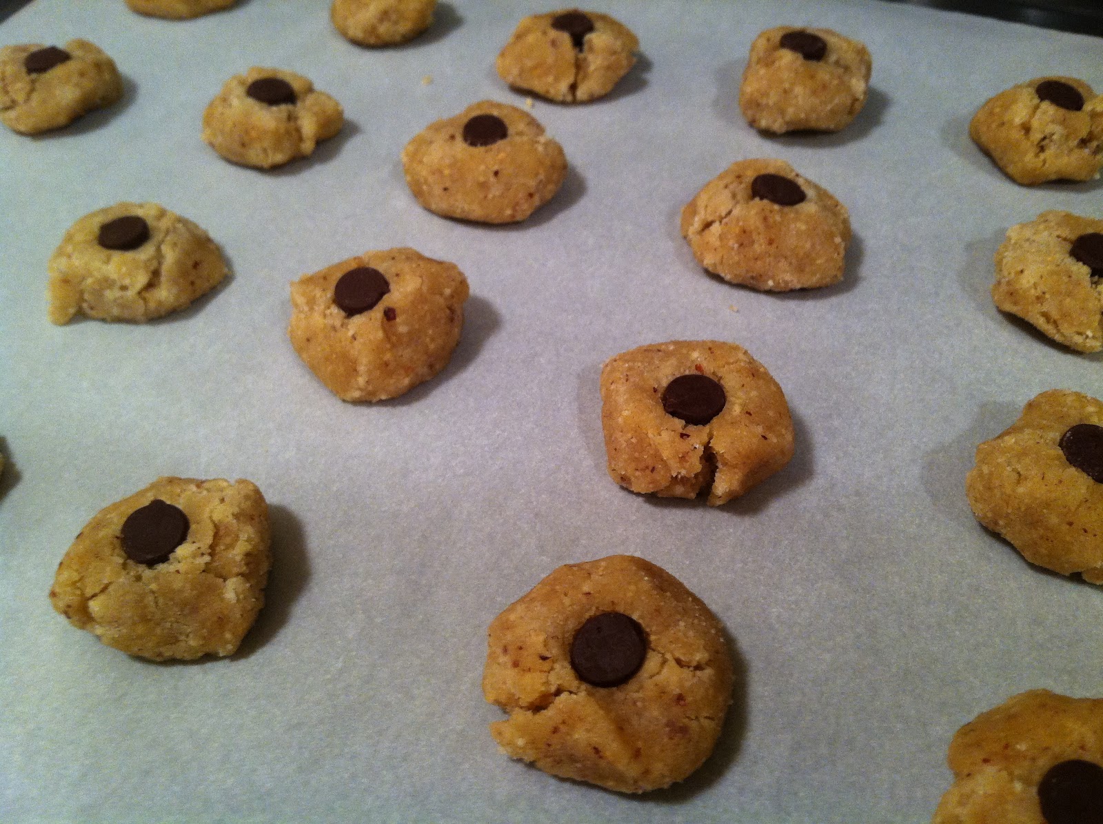 Julie Bakes Hazelnut thumbprint cookies (kosher for Passover!)