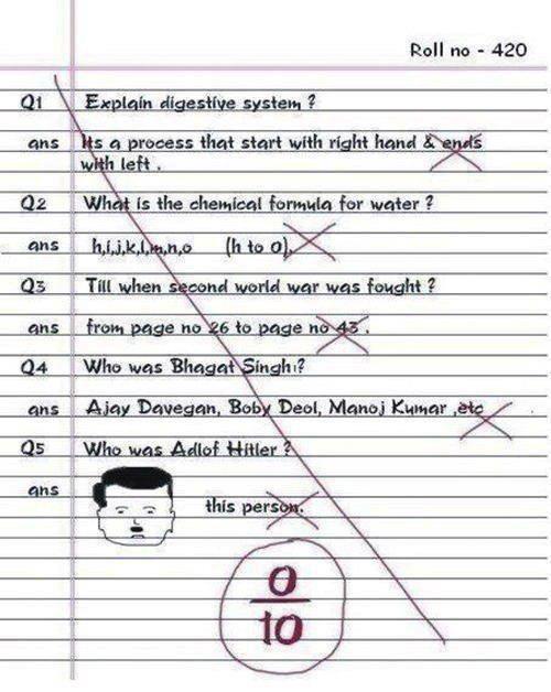 Funny Exam paper of a student!! Humor Gags