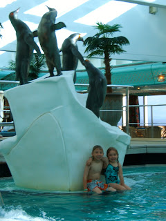 Sibling love The pool on the Oosterdam Holland America