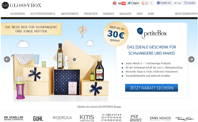 Glossybox Deutschland Homepage