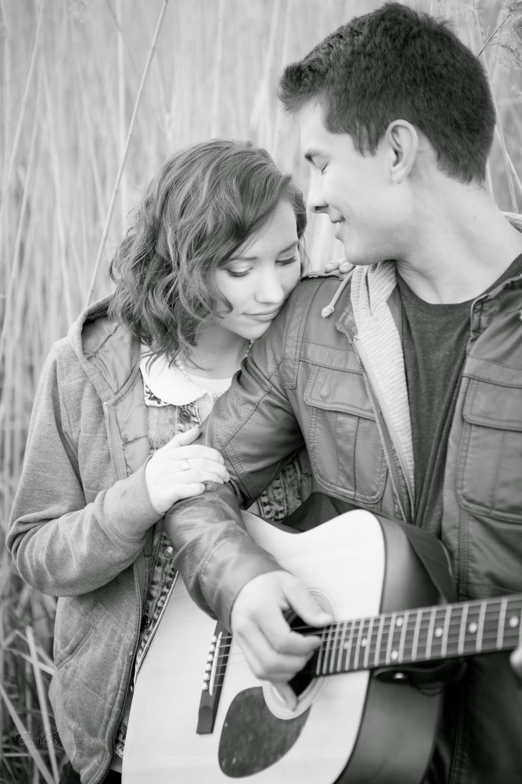Logan Photographers Logan Wedding Photographer Engagements Couples Adorable Cute Guitar Bridge Field