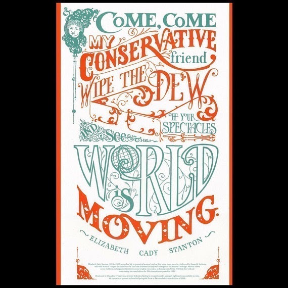 Elizabeth Cady Stanton quote postcard by Chandler O’Leary and Jessica Spring of DeadFeminists