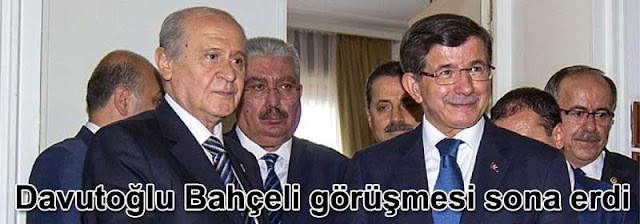Davutoğlu Bahçeli görüşmesi sona erdi Davutoglu Bahceli gorusmesi sona erdi