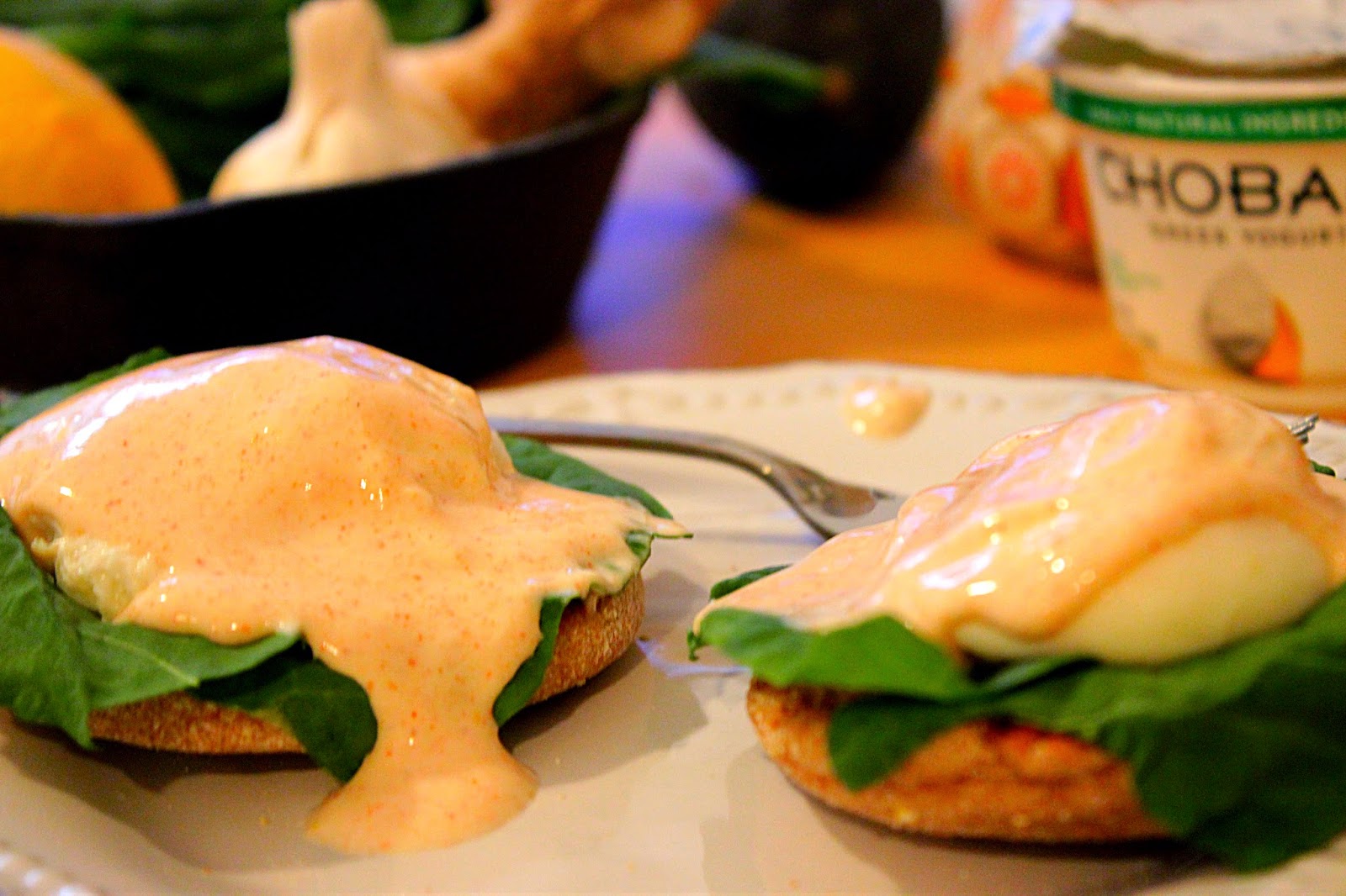 C'est La Veg. Eggs Florentine with Cumin Greek Yogurt Hollandaise