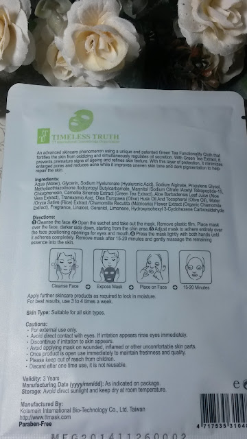 Timeless Truth TT MASK Yeşil Çay Yatıştırıcı Maske Timeless Truth TT MASK Yeşil Çay Yatıştırıcı Maske