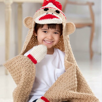 Crochet For Children: Sock Monkey Crochet Baby Blanket Pattern