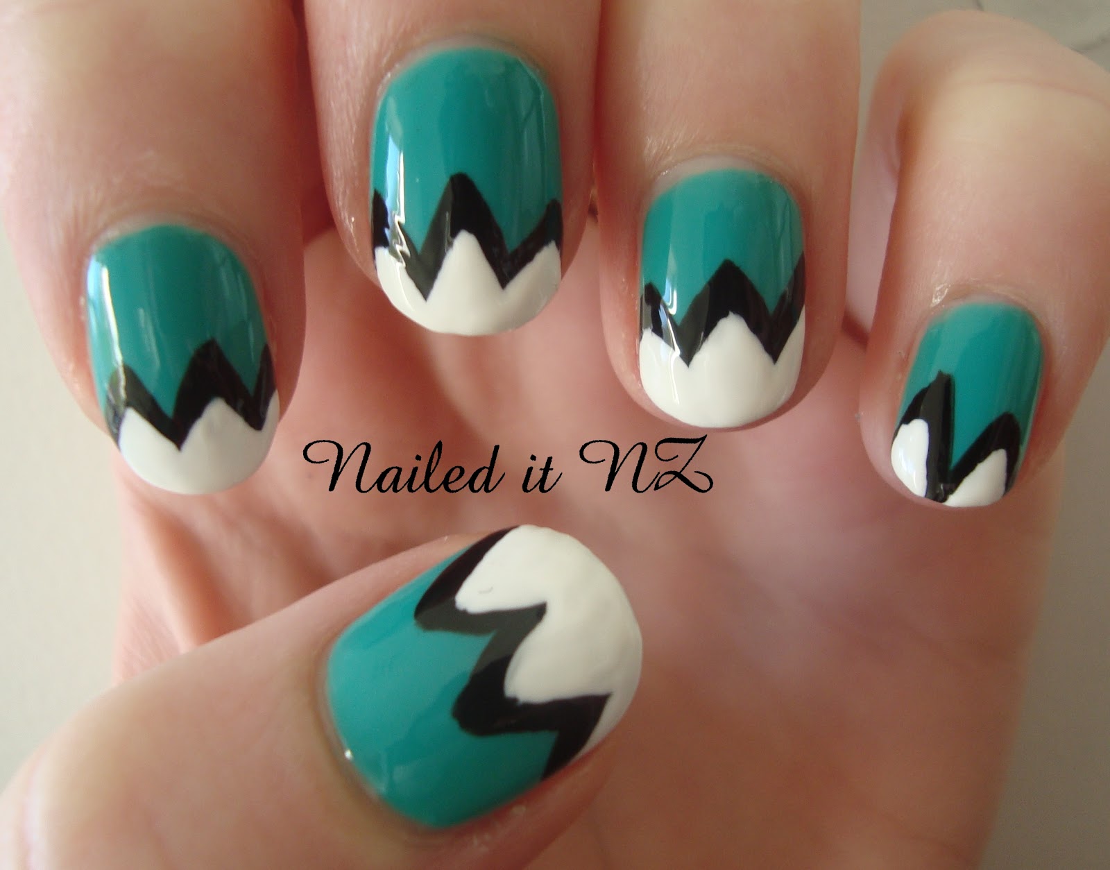 Nail art for short nails #1: Mountain Nails