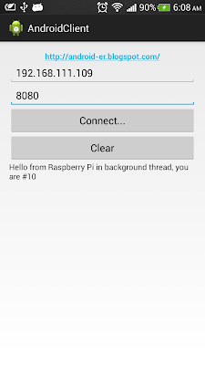 Implement Socket on Android to communicate with Raspberry Pi