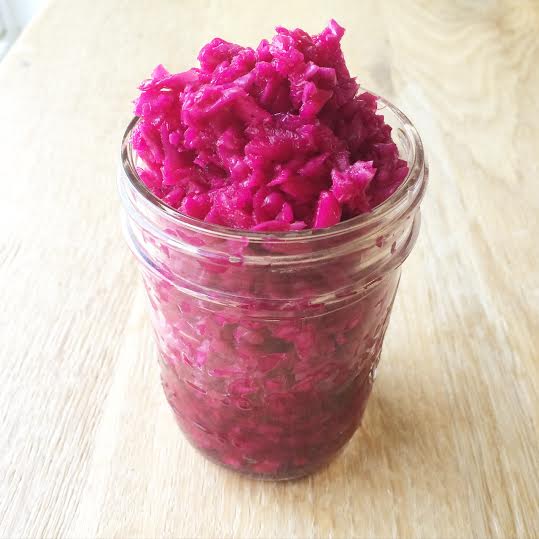 Raising kids to love simple, whole foods Purple Cabbage Sauerkraut