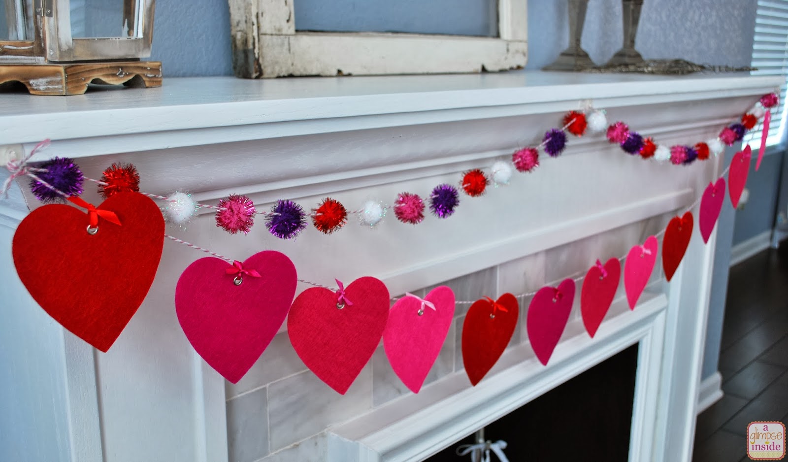 A Glimpse Inside Two Simple Valentine's Day Garlands