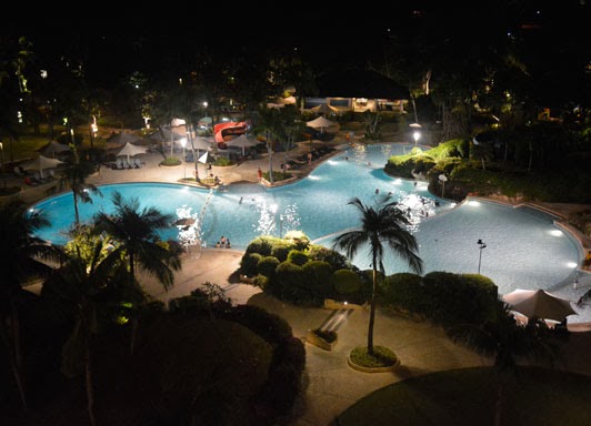 Swimming Pool Facility at night