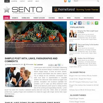 Sento blogger template. free blogspot template magazine style