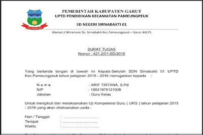Unduh File Contoh Surat Tugas UKG 2015 Unduh File Contoh Surat Tugas UKG 2015