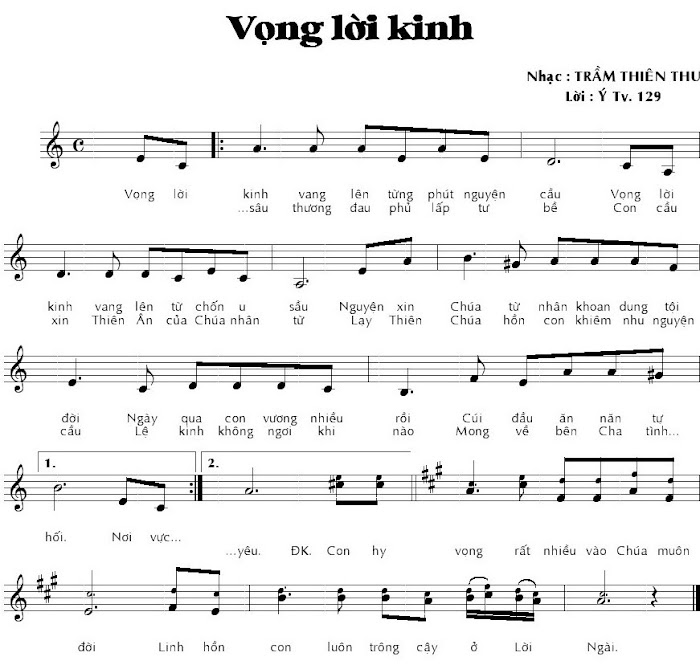 Thánh ca cầu hồn: VỌNG LỜI KINH