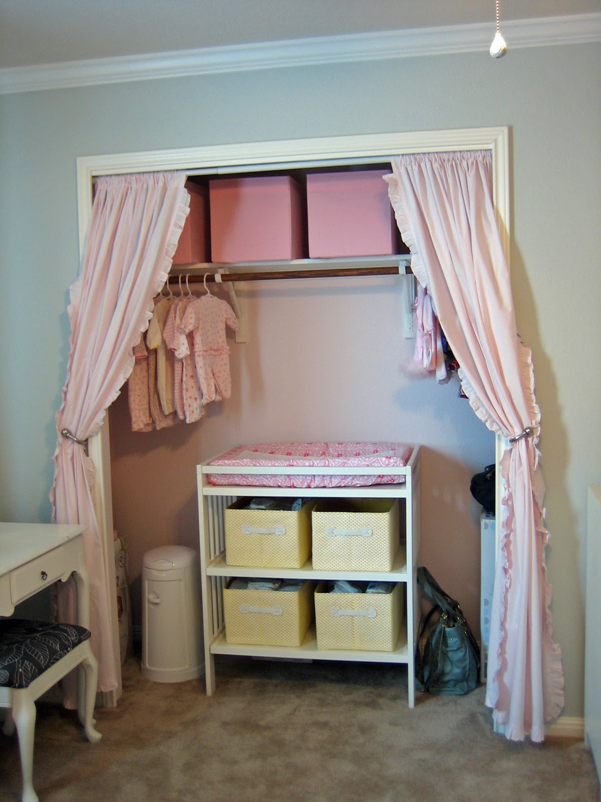 Custom Nursery Art By Kimberly Painted Closets I Have To Admit Got The Idea Paint Interior Of My Nursery Closet After Saw Another One Like It Online Its Such And Easy Thing Do That