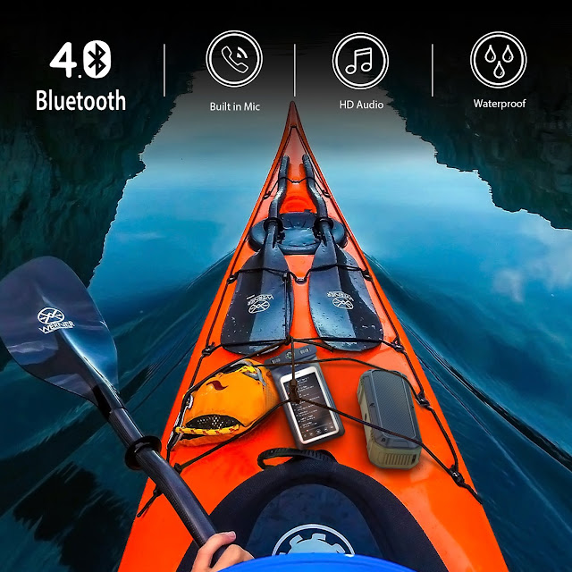 カメラの雲台(カメラネジ)に固定できるミリタリ風Bluetoothワイアレススピーカ(防水) Aukey SK-M8 Bluetooth