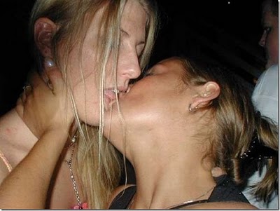 two kissing girls