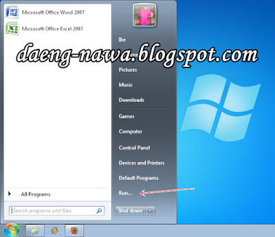 Menu Run - Memunculkan Run di Start Menu Windows 7