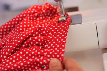 sew on elastic of the waistband