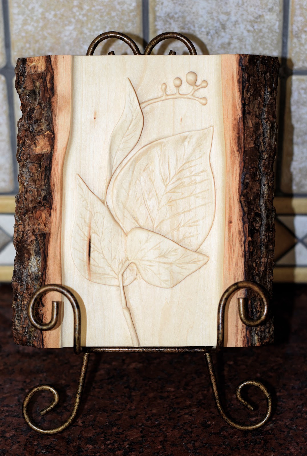 My Virtual Art Studio My Very First Wood Carving "Basswood on Basswood" 7" x 8" Live Edge