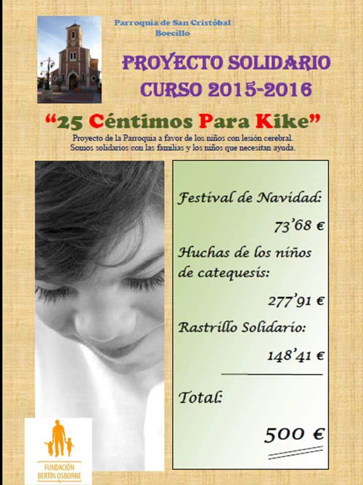 Nuestro proyecto solidario para niñ@s como Kike