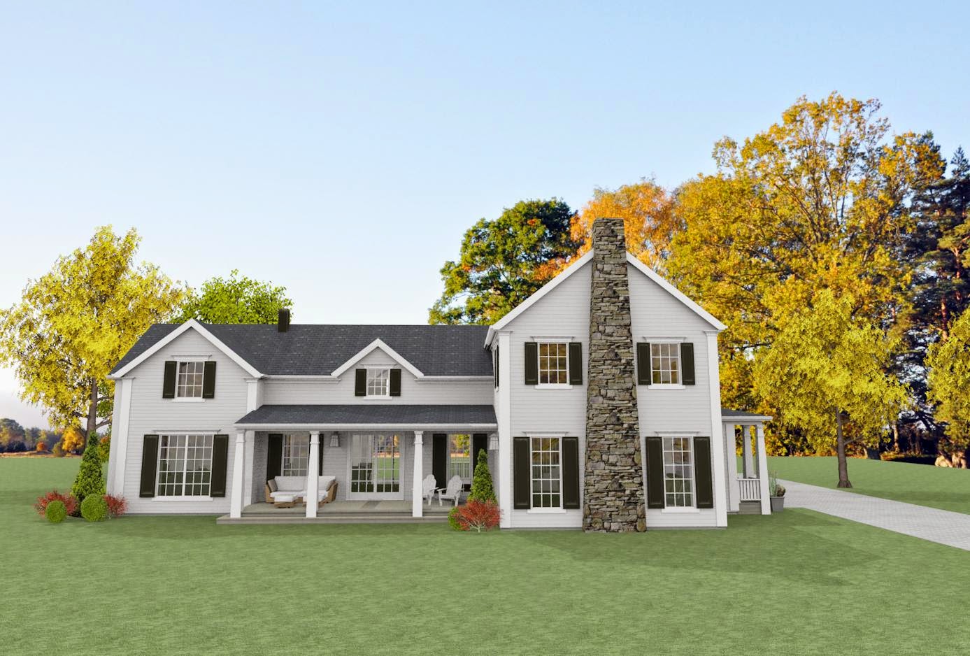 Den vita drömgården: new england hus en idé!