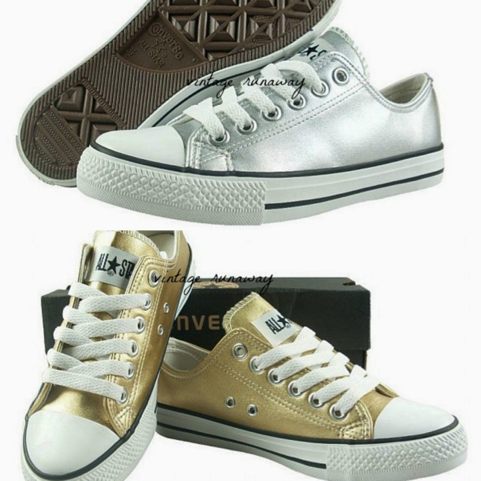 silver and gold converse