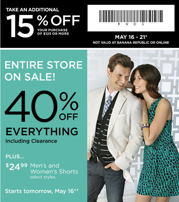 Banana Republic Factory Store 40 Off Everything including Clearance