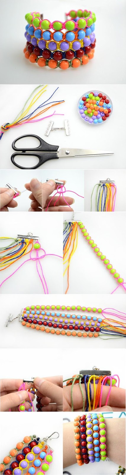 DIY : Make a Wide Beaded Wristband