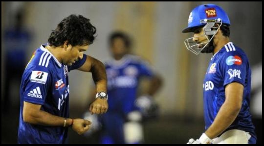 Sourav - Aqi Trophy : Roaring Warriors vs The Hurricanes : Second OD : 29th October at 8  Sachin+with+rohit+sharma