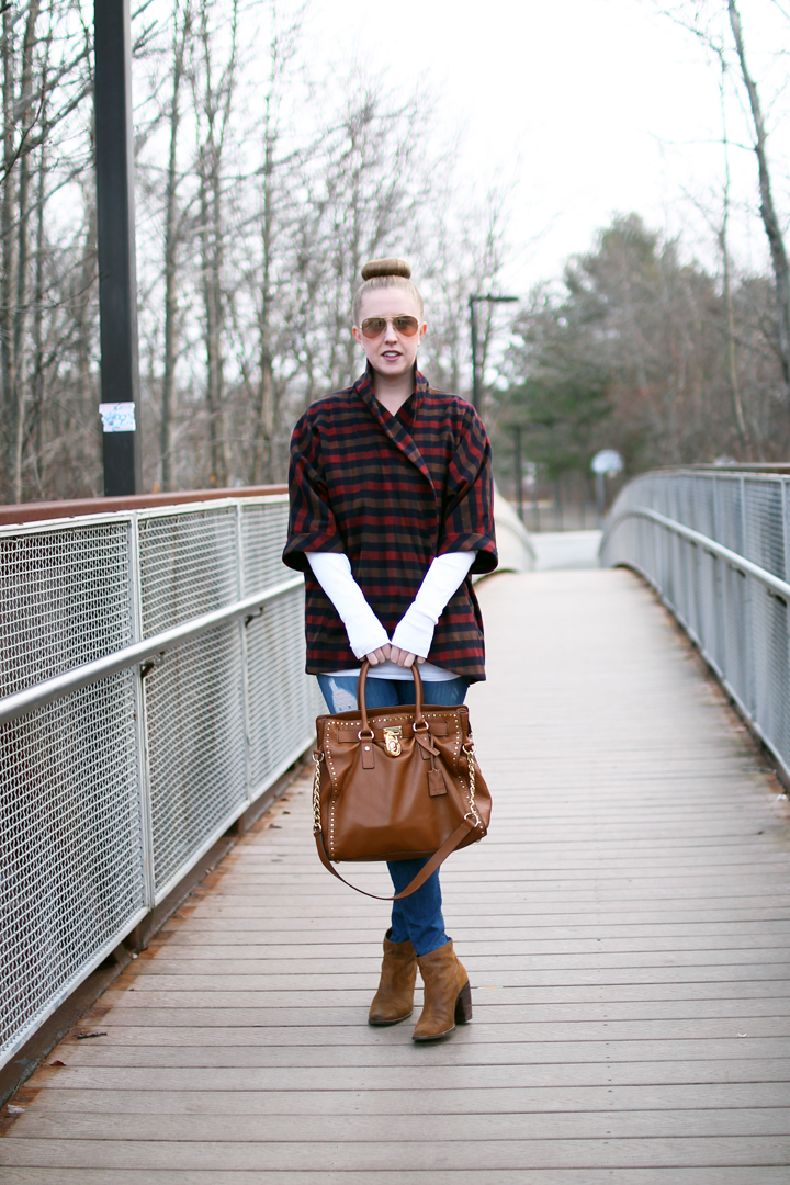 lumberjack vibes, olive and oak nyc, layers, jacket shrug, navy green red