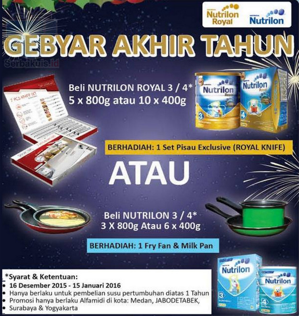 Promo Gebyar Akhir Tahun Nutrilon Hadiah Royal Knife, Fry Fan & Milk Pan Promo Gebyar Akhir Tahun Nutrilon Hadiah Royal Knife, Fry Fan & Milk Pan