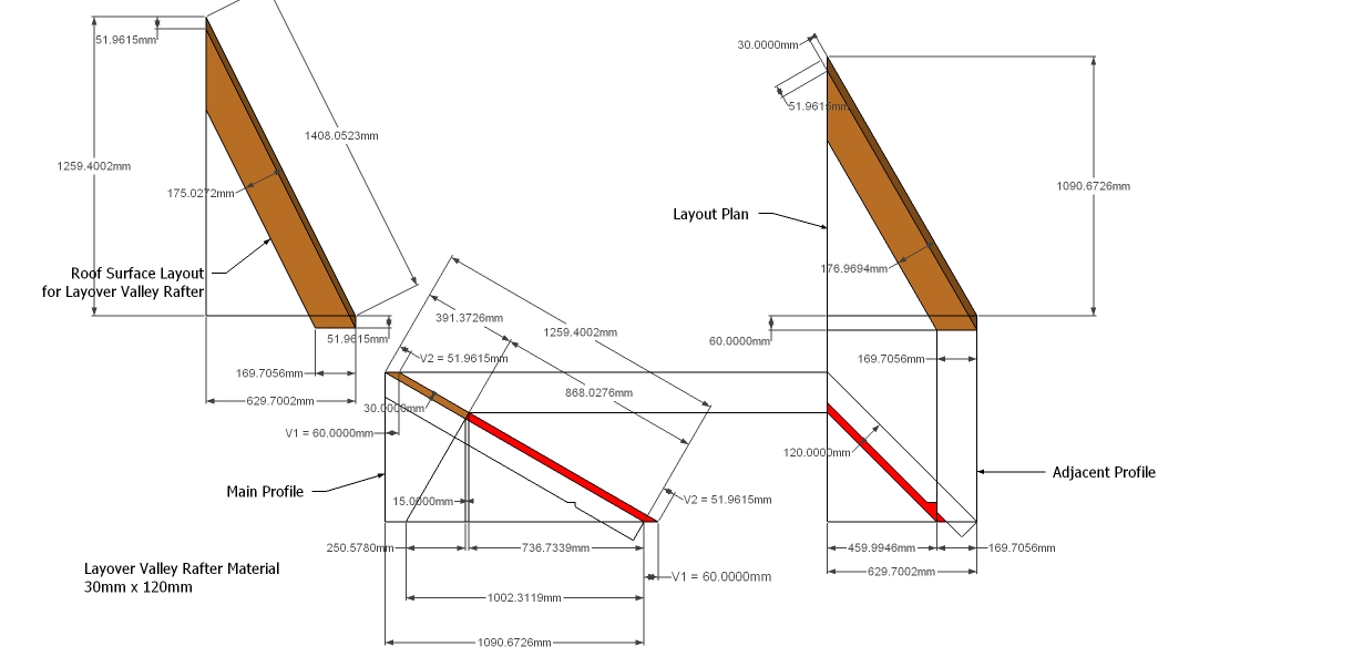 Roof Framing Geometry Layover Valley Rafter Basics
