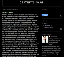 SheilandaK's Cerpen - Destiny's Game